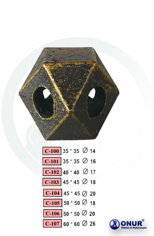 Hexagonal Mosque Knob Models - C-100